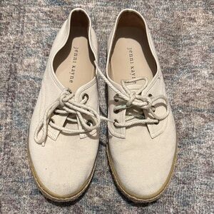 Jenni Kayne Cream Canvas Flats